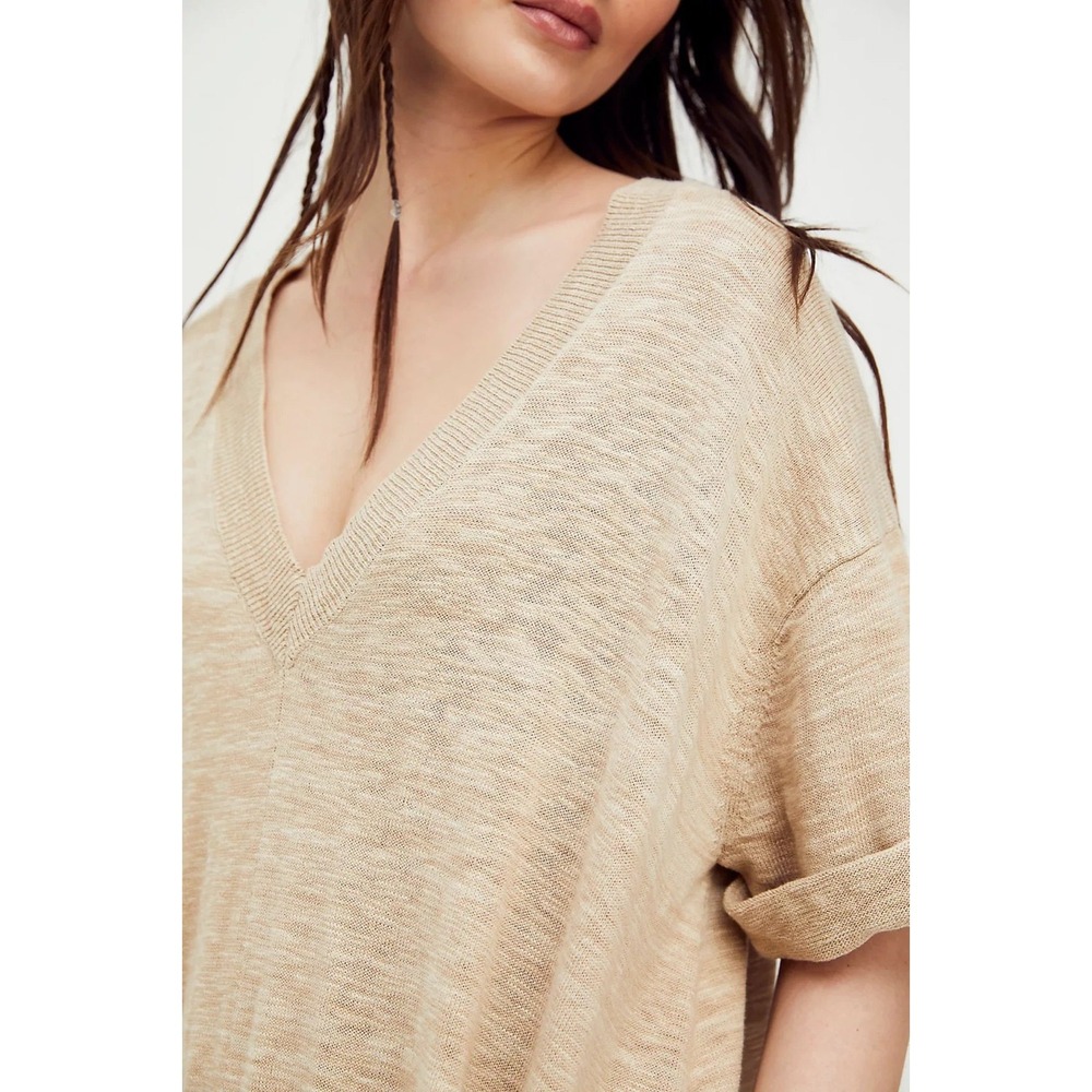 Free People Everyday Sweater One Piece Oversize Jumpsuit Beige Women's Medium - Picture 3 of 12